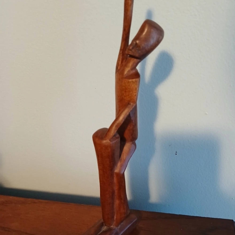 Elegant Brown Wooden Sculpture
